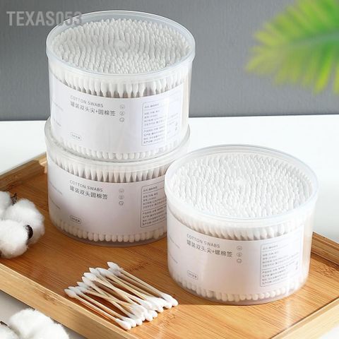 Hộp 500 Tăm Bông Ngoáy Tai Thân Gỗ 2 Đầu Tròn Dùng Một Lần Dành Cho Gia Đình Hàng Nội Địa Trung.