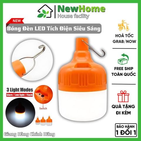 Bóng Đèn Tích Điện Siêu Sáng Công Nghệ Led Tiết Kiệm Điện - Có Móc Treo Tiện Lợi Công Suất 150W.