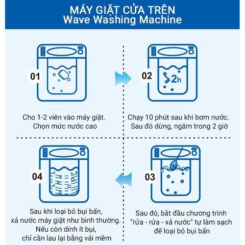 Hộp 12 Viên Nén Vệ Sinh Lồng Máy Giặt - Tẩy Cặn Bẩn - Diệt Khuẩn Lồng Giặt Tăng Tuổi Thọ Máy Giặt