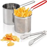 Nồi Chiên Ngập Dầu Mini Kèm Rổ Chiên Lọc Dầu Inox 2in1 Chống Rỉ - Nấu Được Bếp Từ 1200ml.