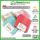 Set 3 Khăn Mặt Monored Xuất Nhật Chất Liệu Cotton Cao Cấp Mềm Mịn.