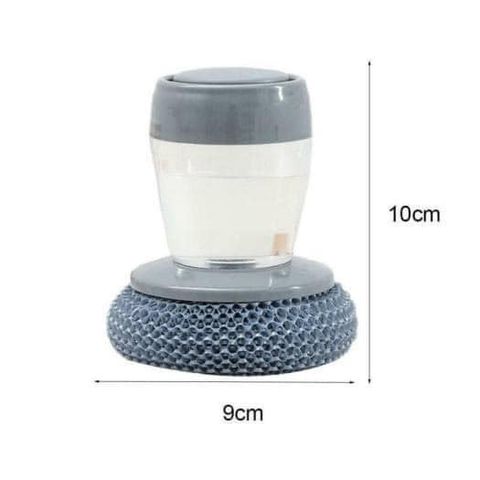 Dụng Cụ Cọ Rửa Xoong Nồi, Rửa Bát Đĩa Có Tay Cầm Kèm Bình Chứa Xà Phòng Tiện Lợi