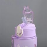 Bình Nước 900ML Hottrend Có Vạch Nhắc Nhở Uống Nước Tặng Kèm Ống Hút, Quai Sách và Sticker Dán.