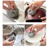 Set 6 Búi Cọ Xoong Nồi CHUWEIJIE Mini Chất Liệu Thép Không Gỉ.