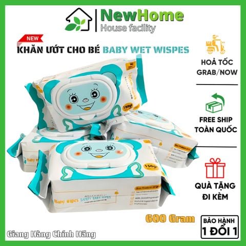 Khăn Ướt Baby Wet Wispes Không Mùi - Không Cồn An Toàn Tiện Lợi Cho Bé Gói Lớn 600 Gram