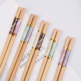 Set Hộp 10 Đôi Đũa Tre Vân Đá Hàng Xuất Nhật Cao Cấp