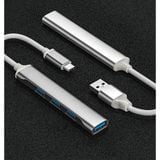 Bộ Chia Cổng Type-C ra 4 Cổng USB - A Hợp Kim Nhôm Tốc Độ Cao Cho Laptop và Điện Thoại