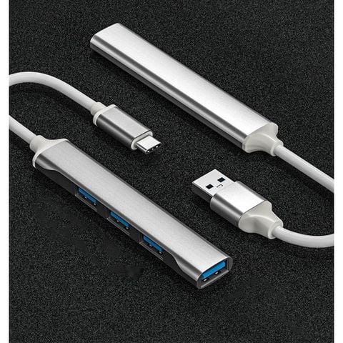 Bộ Chia Cổng Type-C ra 4 Cổng USB - A Hợp Kim Nhôm Tốc Độ Cao Cho Laptop và Điện Thoại