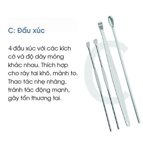 Bộ Lấy Ráy Tai 6 Món Kèm Bao Da Tiện Lợi Chất Liệu Thép Không Gỉ Cao Cấp Chăm Sóc Tai Chuyên Nghiệp.