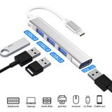 Bộ Chia Cổng Type-C ra 4 Cổng USB - A Hợp Kim Nhôm Tốc Độ Cao Cho Laptop và Điện Thoại