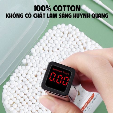Hộp 400 Tăm Bông Ngoáy Tai 2 Đầu Vệ Sinh Tai, Mũi Kháng Khuẩn Dùng Được Cho Bé