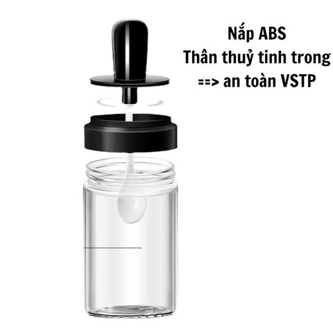 Lọ Đựng Gia Vị Thuỷ Tinh Kèm Thìa, Hũ Dựng Gia Vị Chịu Nhiệt Tiệt Trùng Cao Cấp Đảm Bảo An Toàn VSTP