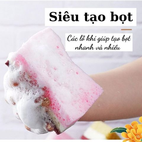 Gói 5 Miếng Bọt Biển 2 Mặt Cọ Rửa Chén Bát - Xoong Nồi Tiện Dụng Hàng Nội Địa Trung.