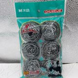Set 6 Búi Cọ Xoong Nồi CHUWEIJIE Mini Chất Liệu Thép Không Gỉ.