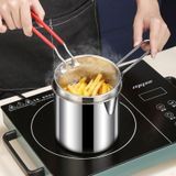 Nồi Chiên Ngập Dầu Mini Kèm Rổ Chiên Lọc Dầu Inox 2in1 Chống Rỉ - Nấu Được Bếp Từ 1200ml.