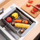 Kệ Rổ Inox Gác Bồn Rửa Chén Bát Đa Năng Chất Liệu Inox 304 Không Gỉ Có Thể Điều Chỉnh Kích Thước.