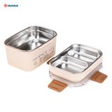 Hộp Đựng Cơm 2 Tầng Hokori Lòng Inox Không Gỉ Nhựa Viêt Nhật Cao Cấp.