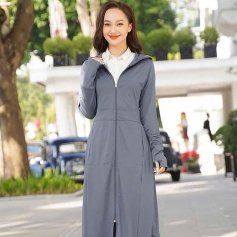 Áo Chống Nắng Toàn Thân Nữ Chất Vải Kim Cương Thoáng Khí - Tặng Kèm Khẩu Trang Vải.