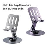Giá Đỡ Điện Thoại Máy Tính Bảng Xoay 360 Hợp Kim Nhôm, Kệ Điện Thoại Xem Phim Livestream.