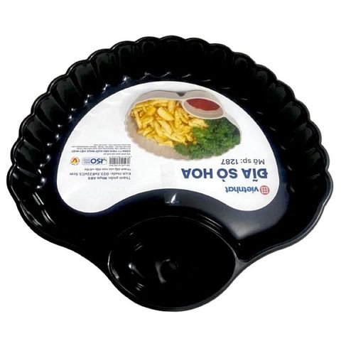 Đĩa Sò Hoa Có Ngăn Đựng Gia Vị/Nước Chấm Tiện Lợi - Chất Liệu Nhựa Việt Nhật Cao Cấp Dày Dặn.
