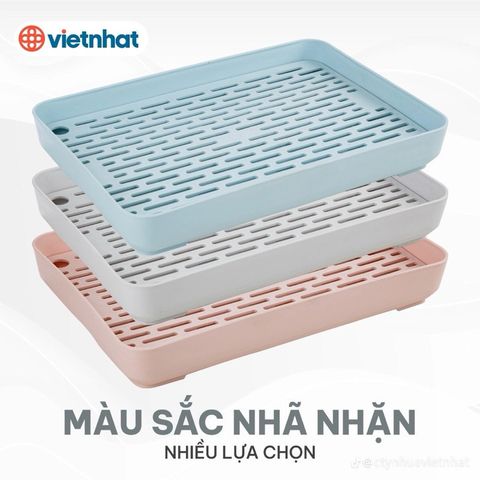 Khay Úp Ly, Cốc - Khay Để Ấm Chén Nhựa Việt Nhật 5658 Có Lưới Thoát Nước Tiện Dụng.