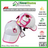 Mũ Bảo Hiểm Lưỡi Trai Hình Gấu Cute Có Khoét Lỗ Buột Tóc Tiện Lợi.