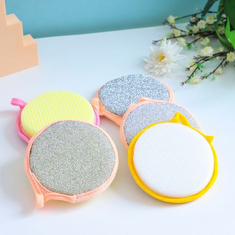 Miếng Rửa Chén 2 Mặt Đa Năng Nhám và Xốp Hình Tròn Rửa Chén - Cọ Xoong Nồi Nhanh Chóng Tiện Lợi.