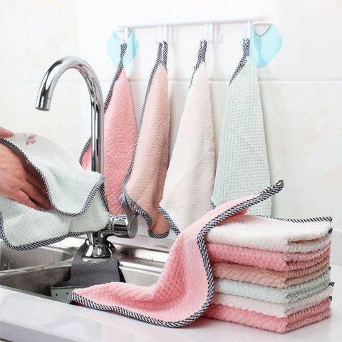 Khăn Treo Lau Tay Có Móc Treo Hàn Quốc - Chất Vải Bông Siêu Thấm Hút, Cách Nhiệt Chống Nóng