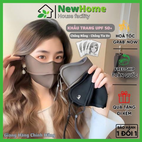 Khẩu Trang Vải Chống Nắng UPF 50+ Có Lót Nhung Giữ Ấm Hàng Chính Hãng Nội Địa Trung Cao Cấp.