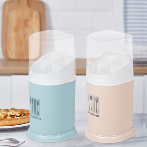 Hộp Đựng Đũa Muỗng Có Nắp Đậy - Chia Ngăn Thông Minh, Nhựa Cao Cấp Việt Nhật Nhiều Màu Sang Trọng.