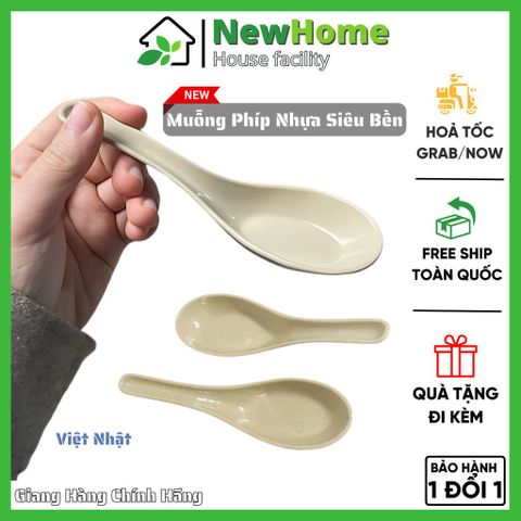 Muỗng Phíp Nhựa Siêu Bền - Ăn Cơm, Canh, Súp, Cháo Hàng Chính Hãng Việt Nhật.