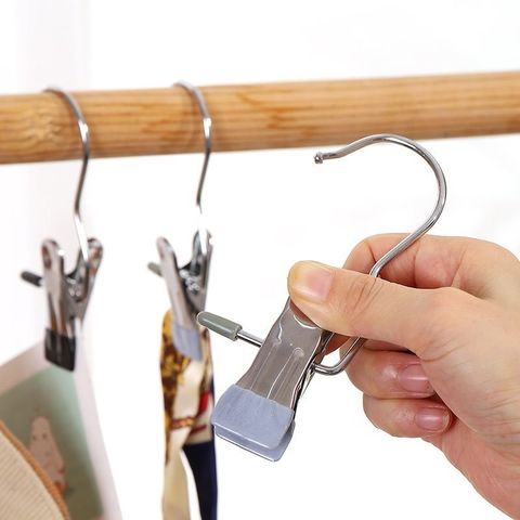 Móc Kẹp Đơn Treo Quần Áo Đa Năng NewHome, Mắc Áo Chất Liệu Thép Không Gỉ Tiết Kiệm Diện Tích