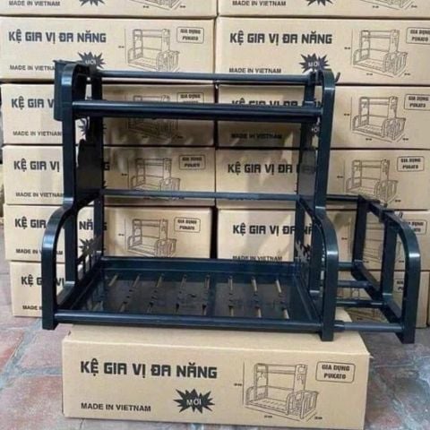 Kệ Đựng Gia Vị 2 Tầng Đa Năng - Tiện Lợi Cho Nhà Bếp, Tiết Kiệm Không Gian Bếp.