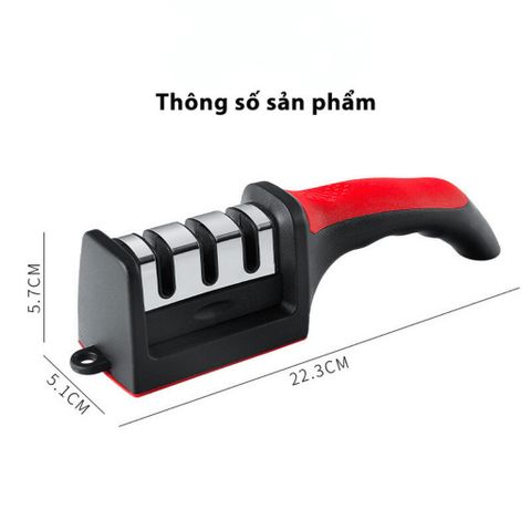 Dụng Cụ Mài Dao, Kéo 3 Cấp Độ Thép Không Gỉ Có Tay Cầm Tiện Lợi Siêu Bền An Toàn Khi Sử Dụng.