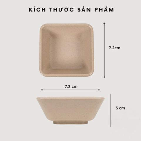 Đĩa Chấm Vuông 1 Ngăn Nhựa Việt Nhật 1219 Đựng Nước Chấm, Nước Sốt, Bát Gia Vị.