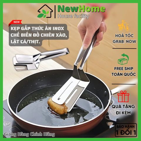 Kẹp Gắp Inox Chế Biến Đồ Chiên Xào, Lật Cá/Thịt, Gắp Đồ Nóng/Lạnh Tiện Lợi Cho Nhà Bếp.