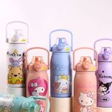 Bình Giữ Nhiệt 1200ml Hoạt Hình Dễ Thương Chất Liệu Inox 316 Chống Gỉ Kèm Quai Xách Tiện Lợi.