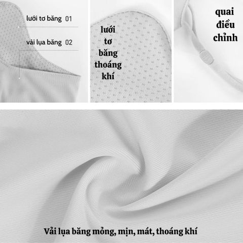 Khẩu Trang Toàn Mặt UPF 50+ Chống 99% Tia UV, Chất Vải Cao Cấp Mềm Mịn Mát Thông Thoáng
