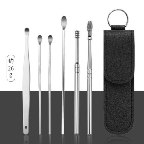 Bộ Lấy Ráy Tai 6 Món Kèm Bao Da Tiện Lợi Chất Liệu Thép Không Gỉ Cao Cấp Chăm Sóc Tai Chuyên Nghiệp.