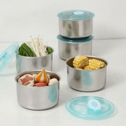 Hộp Tròn Inox 304 Có Nắp Đựng Thực Phẩm Tủ Lạnh An Toàn Sức Khoẻ Dùng được Cho Lò Vi Sóng