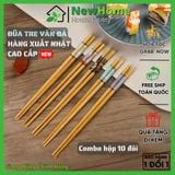 Set Hộp 10 Đôi Đũa Tre Vân Đá Hàng Xuất Nhật Cao Cấp