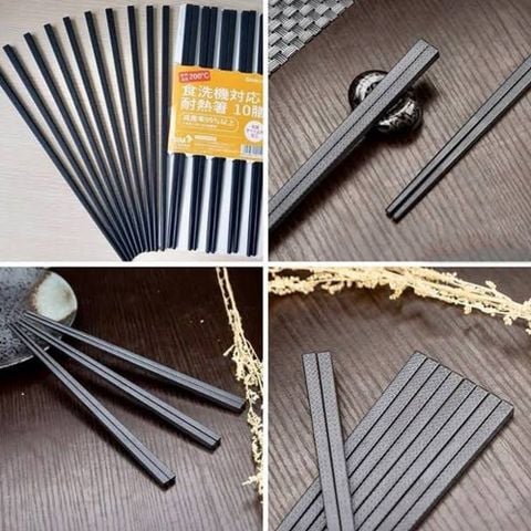 Combo 10 Đôi Đũa Nhựa Phíp Nhật Cao Cấp Kháng Khuẩn, Vệ Sinh - Chịu Nhiệt.