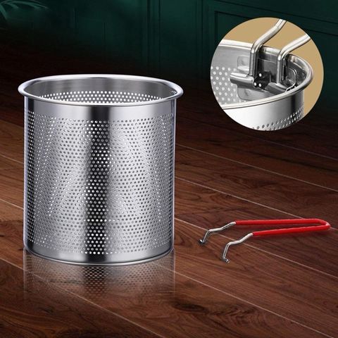 Nồi Chiên Ngập Dầu Mini Kèm Rổ Chiên Lọc Dầu Inox 2in1 Chống Rỉ - Nấu Được Bếp Từ 1200ml.