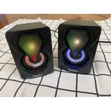 Loa Máy Vi Tính, Loa Mini Leerfei Speaker E-1053 Có LED RGB  Bass Căng Chất Lượng