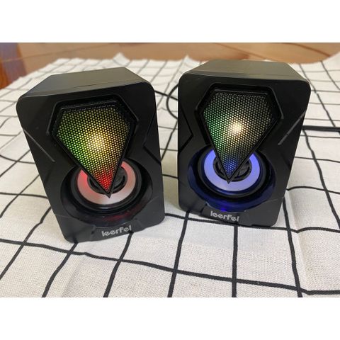 Loa Máy Vi Tính, Loa Mini Leerfei Speaker E-1053 Có LED RGB  Bass Căng Chất Lượng