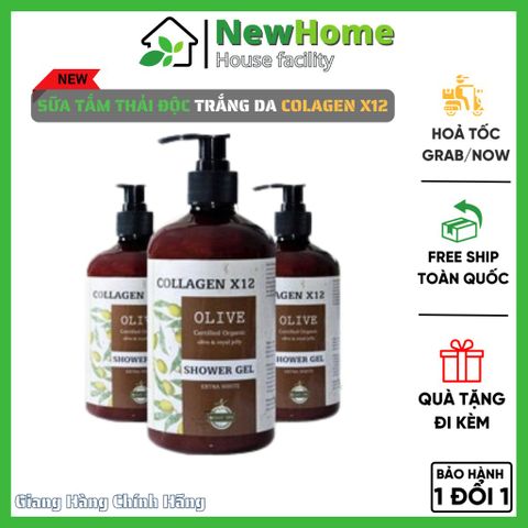 Sữa Tắm Trắng Da Thải Độc OLIVE Collagen X12 Dung Tích 500ML