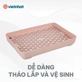Khay Úp Ly, Cốc - Khay Để Ấm Chén Nhựa Việt Nhật 5658 Có Lưới Thoát Nước Tiện Dụng.