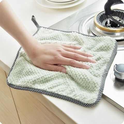 Khăn Treo Lau Tay Có Móc Treo Hàn Quốc - Chất Vải Bông Siêu Thấm Hút, Cách Nhiệt Chống Nóng