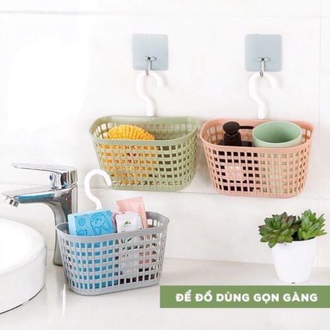 Giỏ Nhựa Đựng Đồ Có Móc Treo Đa Năng Tiện Lợi - Chất Liệu Nhựa Cao Cấp Siêu Bền.