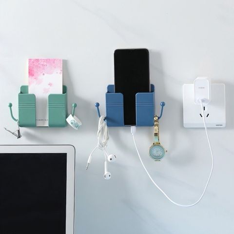 Kệ Để Remote, Sạc Điện Thoại Dán Tường Không Cần Khoan Tiện Lợi Nhựa ABS Cao Cấp